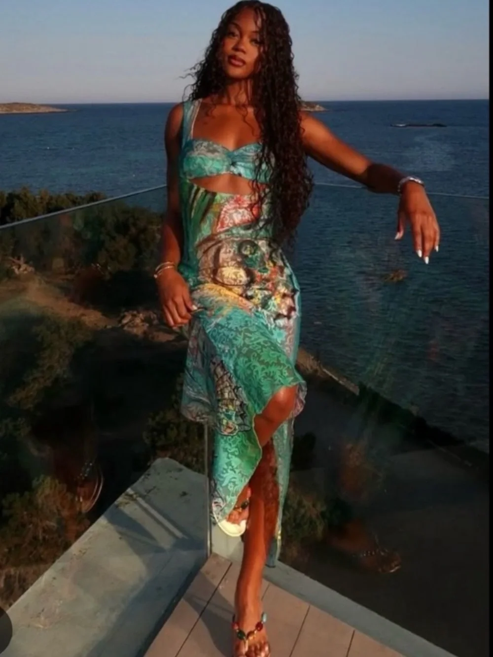 Siedrés Luc Butterfly Print Maxi Dress Size 40 NWOT French - Picture 2 of 8